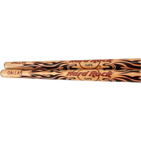 Hard Rock Cafe Dallas Souvenir Drumsticks With Tribal Flame Design - Picture 7 of 8